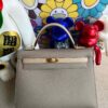 Hermes Kelly Epsom M8 Gris Asphalte & Trench Gold Hardware 32cm Full Handmade