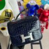 Hermes Constance Alligator shiny gem blue Silver Hardware 18cm Full Handmade