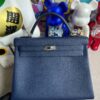 Hermes Kelly togo 7k gem blue Silver Hardware 32cm Full Handmade