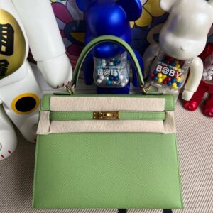 Hermes kelly Epsom 3I Avocado green Gold Hardware 25cm Full Handmade