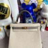 Hermes kelly togo ck10 Craie & M8 gris ashpite Gold Hardware 25cm Full Handmade