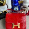 Hermes Constance Crocodile shiny ck95 Braise Gold Hardware 24cm Full Handmade