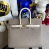 Hermes Birkin sellier Epsom M8 gris ashpite & ck10 creamy white Gold Hardware 25m Full Handmade