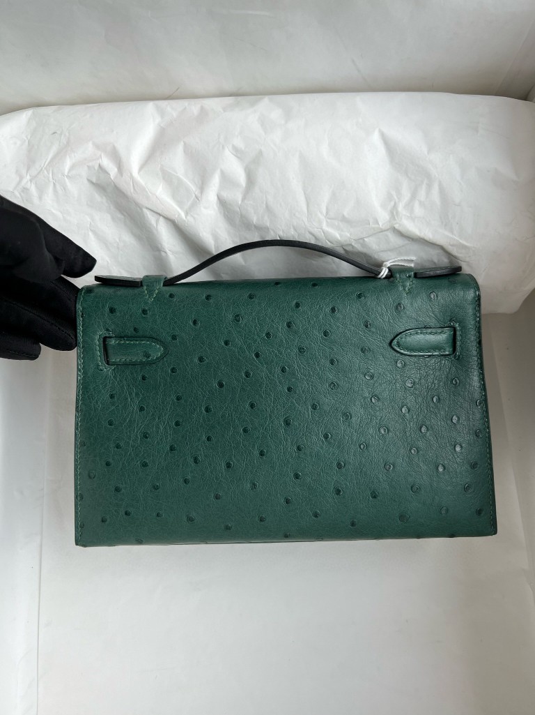 Hermes Birkin 25cm kk Ostrich Grass green Silver Hardware Full Handmade -  lushenticbags