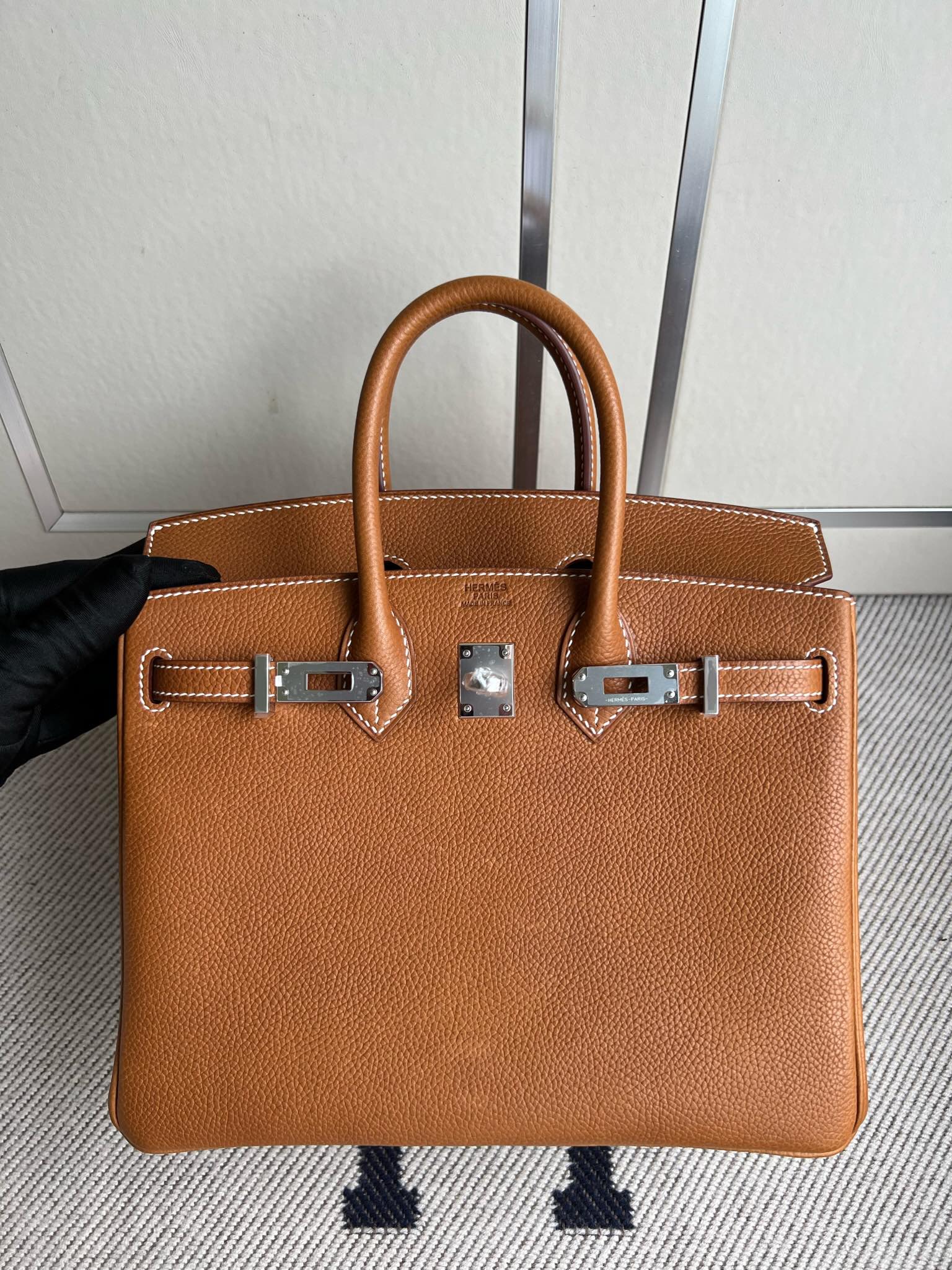 Hermes Birkin Bag 25CM Barenia Leather Gold Hardware