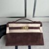 Hermes Mini kelly pochette chamois Brown Gold Hardware GHW 22cm Full Handmade