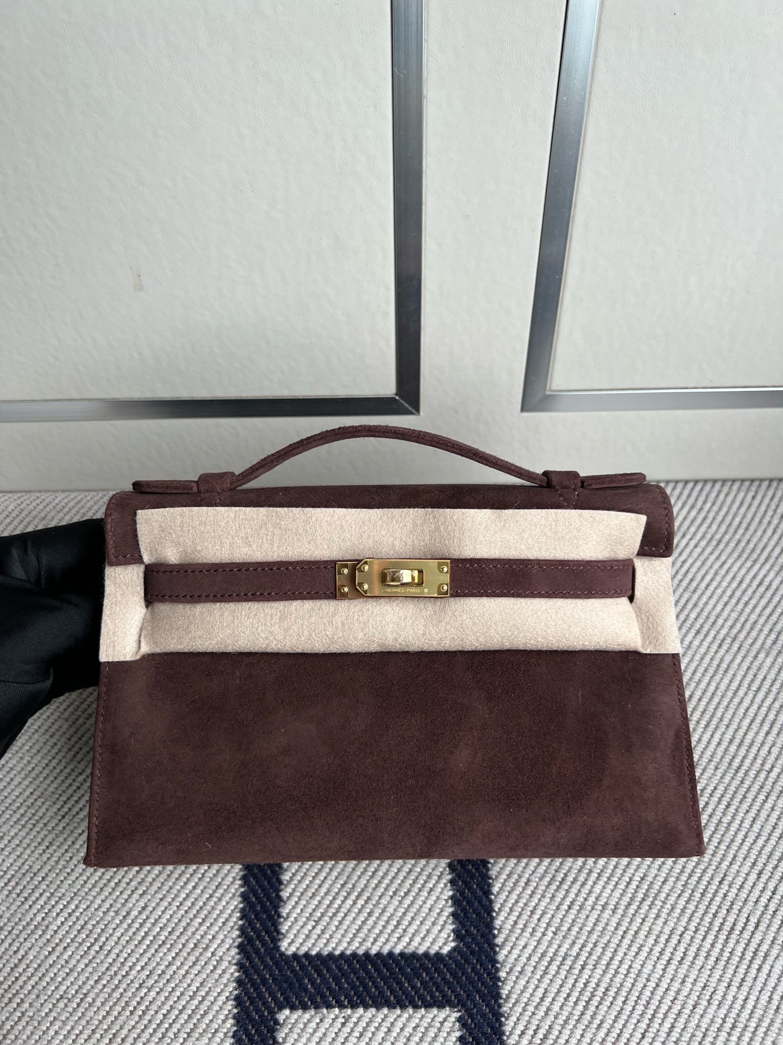 Hermes Kelly Mini Pochette Bag Epsom Leather Gold Hardware In Red