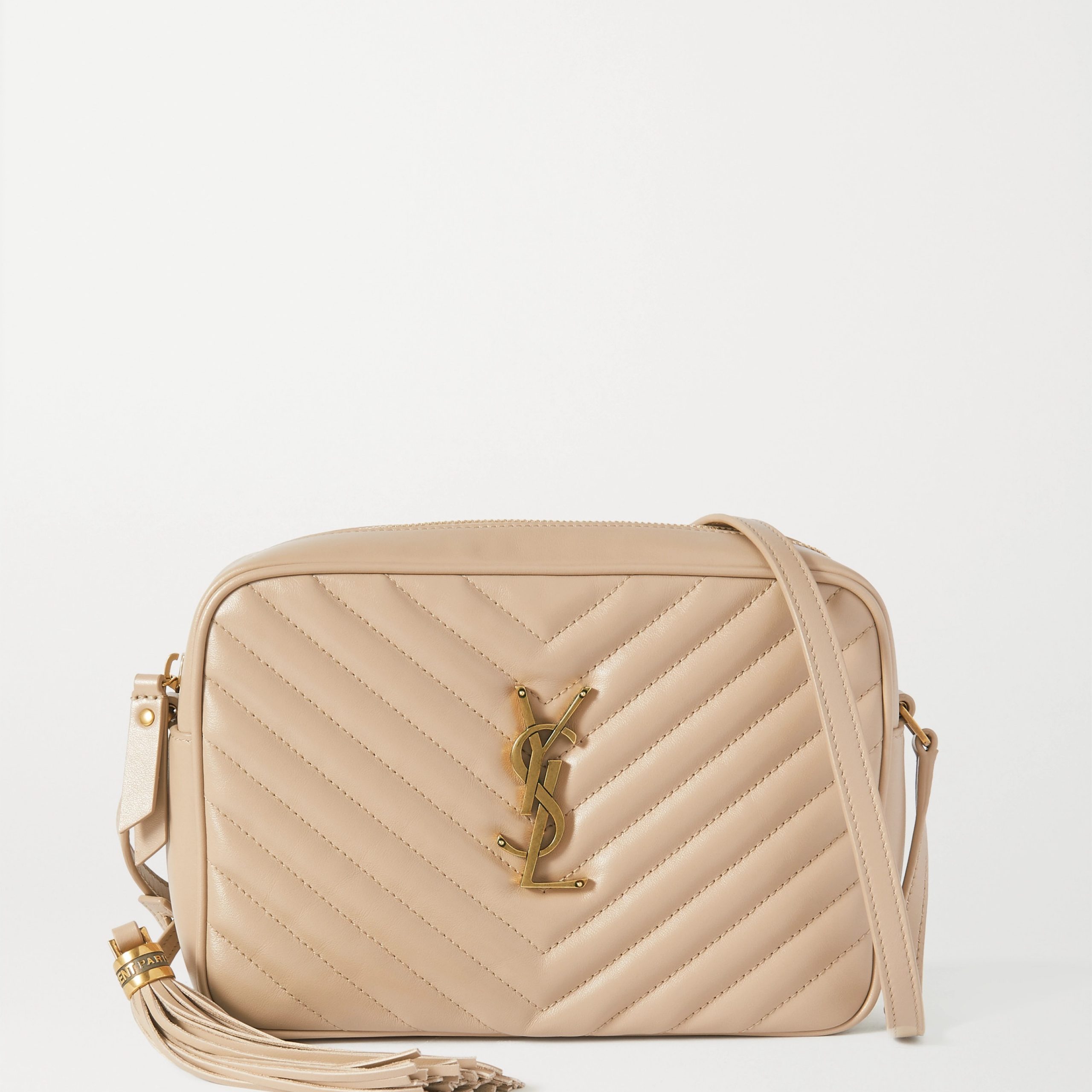 SAINT LAURENT Lou mini quilted textured-leather shoulder bag in 2023