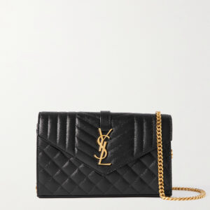 SAINT LAURENT Monogramme quilted textured-leather shoulder bag