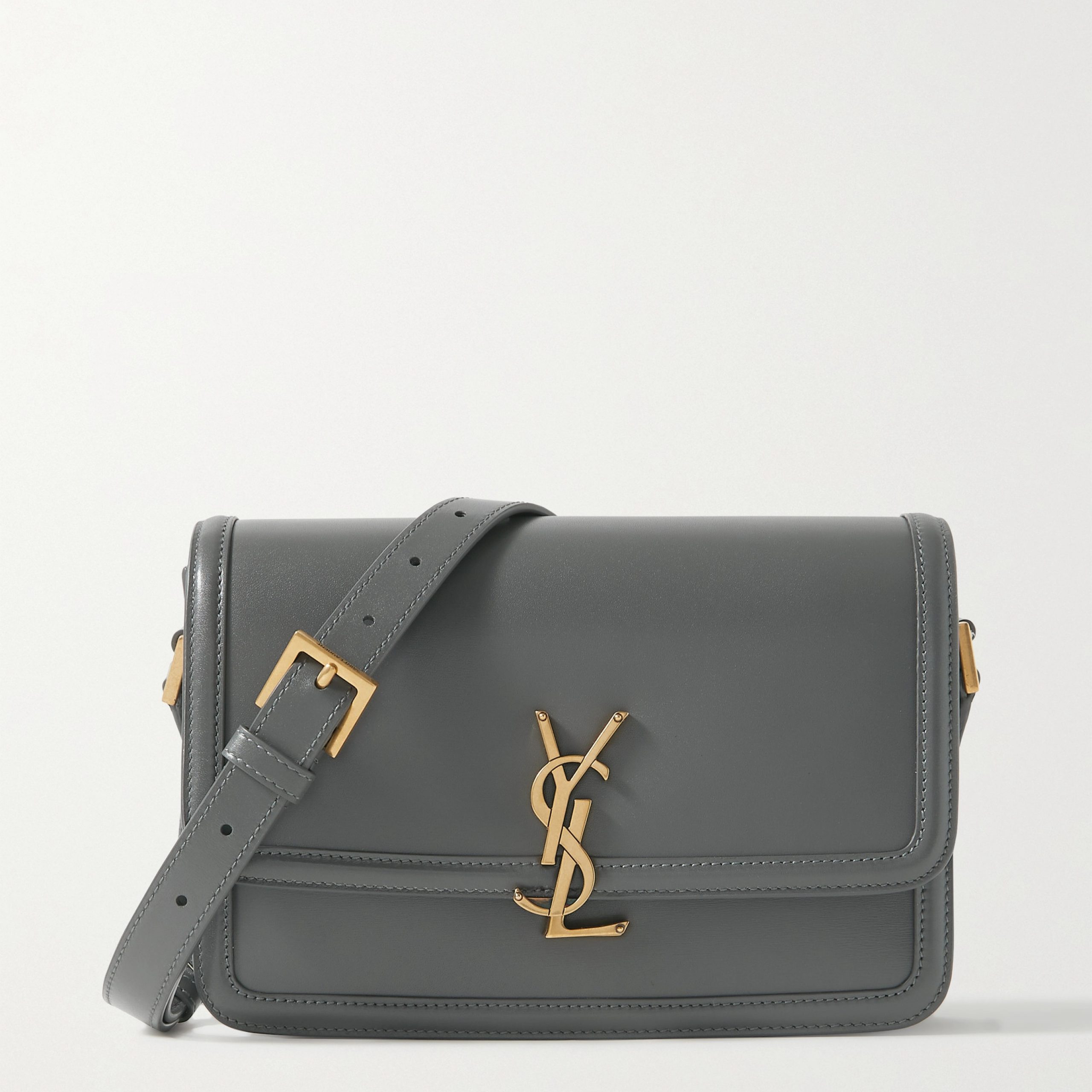 Black Solferino medium YSL-plaque leather shoulder bag