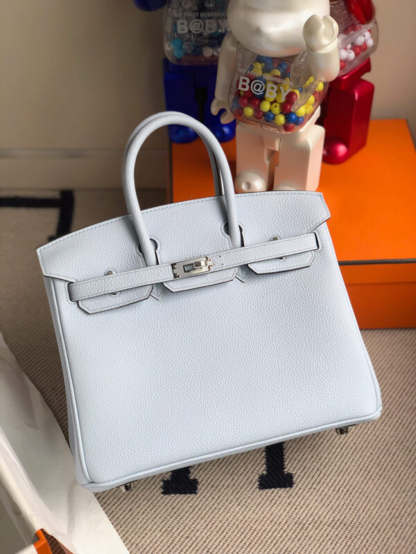 Hermes Birkin 25cm Bleu Glacier Togo Leather Gold Hardware