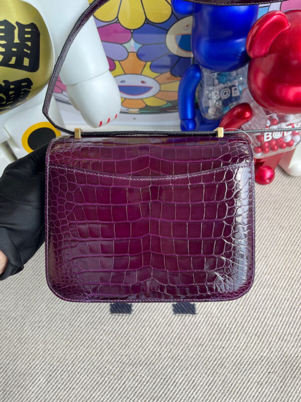 Hermes Constance Alligator shiny Red Gold Hardware GHW 18cm Full Handmade -  lushenticbags