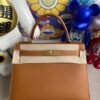 Hermes Kelly 28cm Epsom Ck37 Golden brown Gold Hardware Full Handmade