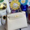 Hermes Kelly 28cm Epsom Ck10 creamy white Gold Hardware Full Handmade