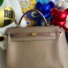 Hermes Kelly 32cm Togo & shiny crocodile Ck18 Etoupe Gold Hardware Full Handmade