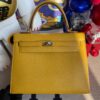 Hermes Kelly 25cm Chevre 9D Amber yellow Gold Hardware Full Handmade