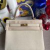 Hermes Kelly Touch 25cm Togo Ck10 Craie Gold Hardware Full Handmade