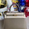 Hermes kelly Epsom Ck18 Etoupe Gold Hardware 25cm Full Handmade