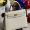 Hermes kelly Epsom Ck10 creamy white Gold Hardware 25cm Full Handmade