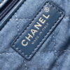 Chanel 22 Backpack AS3859 Denim Blue canvas With Sliver Logo