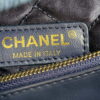 Chanel 22 Handbag Gold-Tone Metal Canvas AS3260 Blue denim