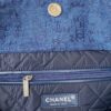 Chanel 22 Handbag Silver-Tone Metal Canvas AS3261 Blue denim