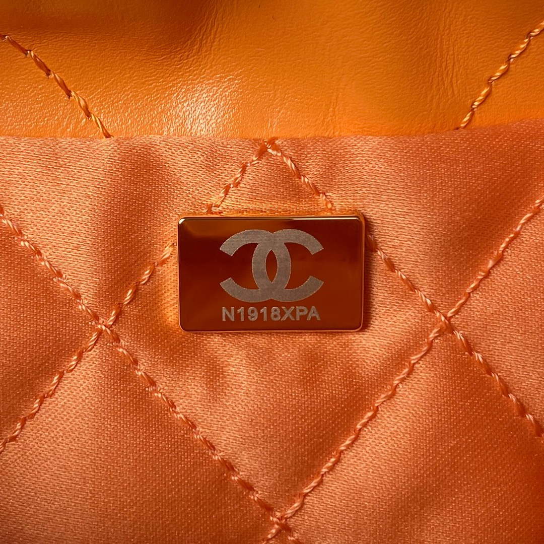 Chanel 22 Mini Handbag AS3980 Shiny Calfskin & Gold-Tone Metal Orange -  lushenticbags