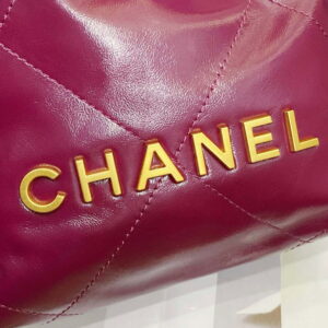 Chanel 22 mini handbag, Shiny calfskin & gold-tone metal , purple — Fashion  | CHANEL