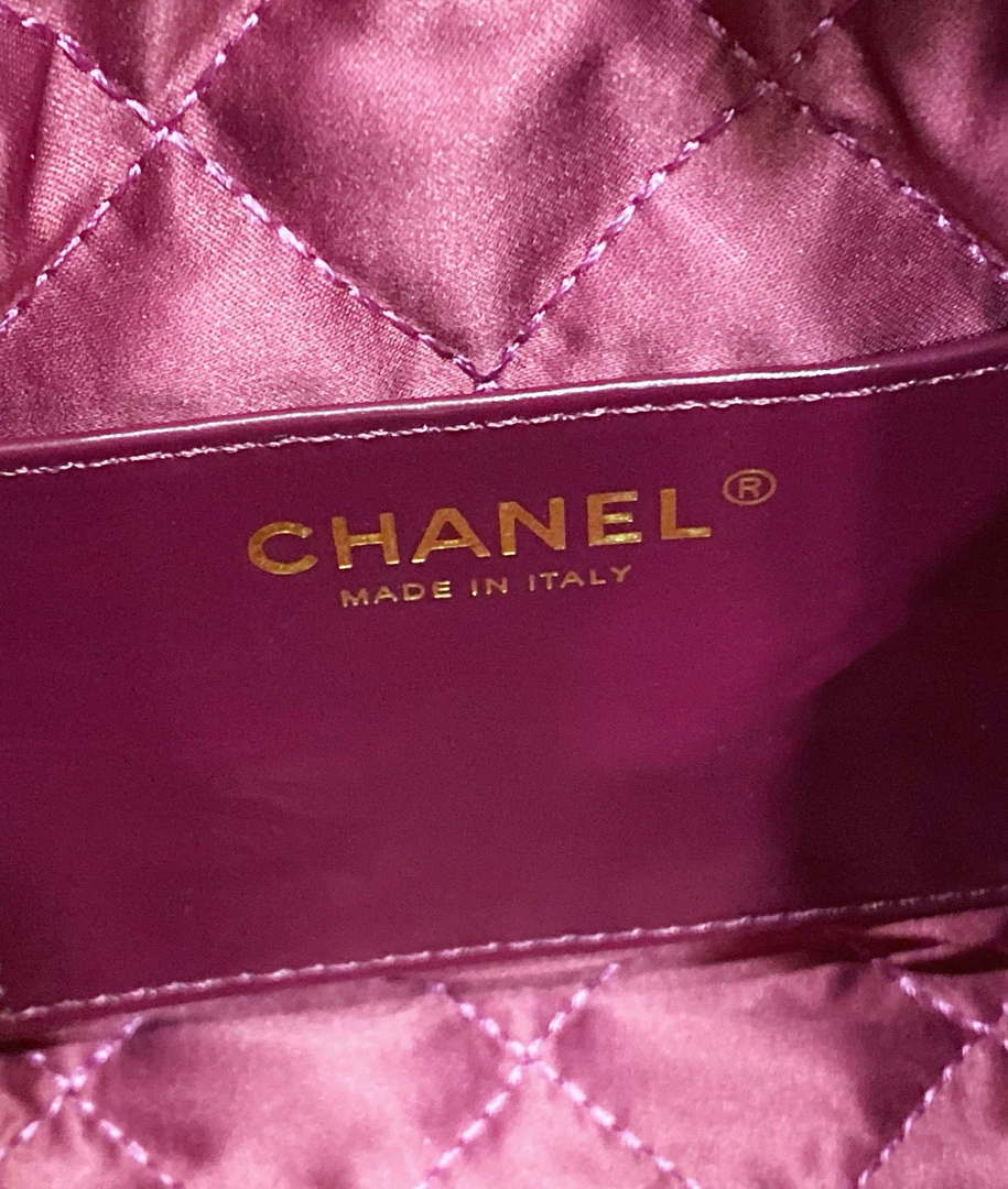 Chanel 22 Mini Handbag AS3980 Shiny Calfskin & Gold-Tone Metal