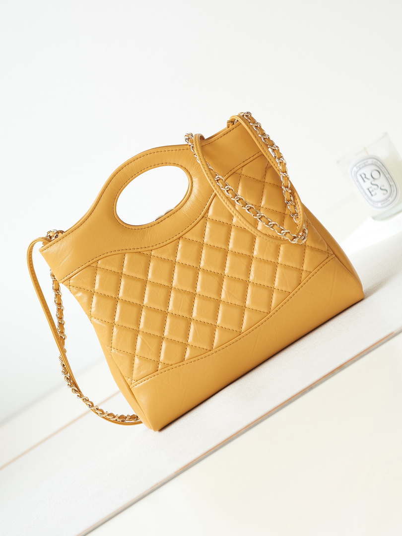 Chanel 31 mini Shopping Chain Lambskin leather AS4133 Bag Yellow -  lushenticbags