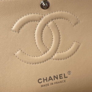 Chanel A01112 Flap Handbag Classic bag Grained shiny Calfskin Black Apricot Pink Silver