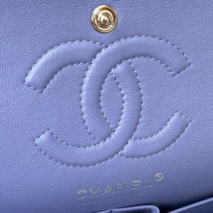 Chanel A01113 Flap Handbag Classic Bag Lambskin Purple Silver
