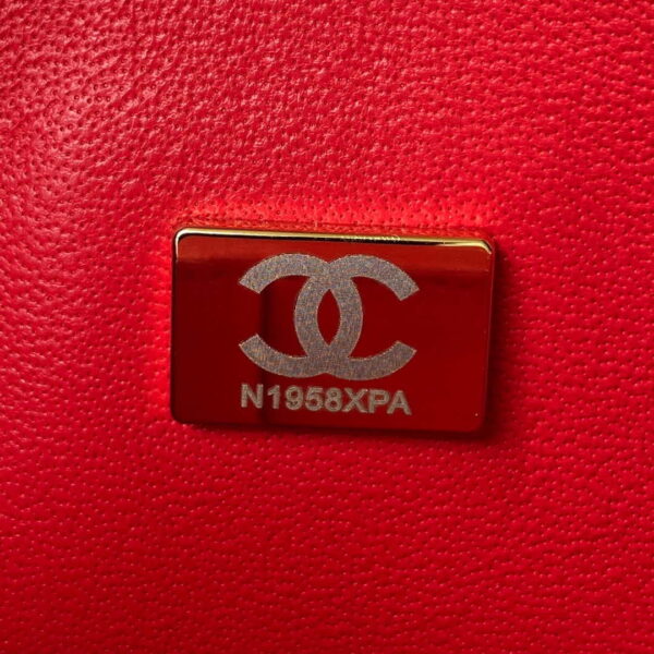 Chanel A01113 Flap Handbag Classic Bag Red Lambskin Gold
