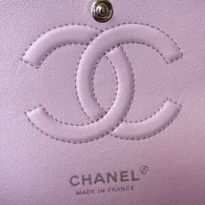 Chanel A01113 Flap Handbag Classic Bag Light Pink Lambskin Silver