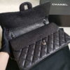 Chanel A58600 Large Classic Handbag Grained shiny Calfskin Black Sliver