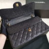 Chanel A58600 Large Flap Handbag Classic bag Grained shiny Calfskin gold Black