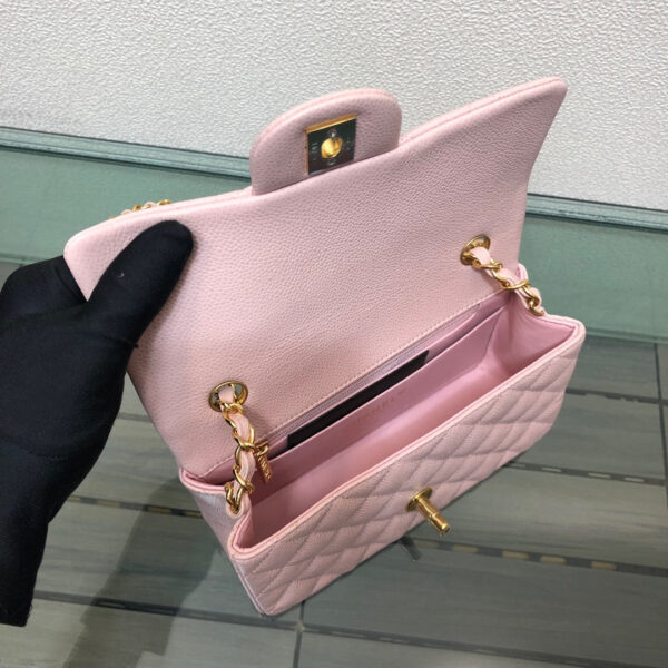 Chanel A69900 Mini Flap Bag Grained Calfskin Pink Gold