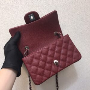 Chanel Burgundy Grained Calfskin Wallet