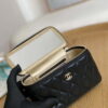 Chanel A81242 Vanity with chain Lambskin Gold football Black