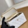 Chanel A81242 Vanity with chain Lambskin Gold football White