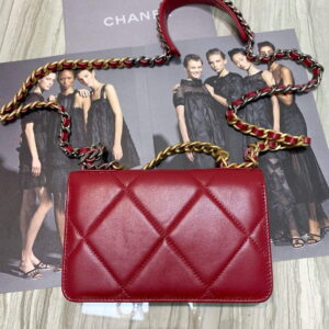 Chanel A86092 WOC Chain Wallet Bag Lambskin Wine Red