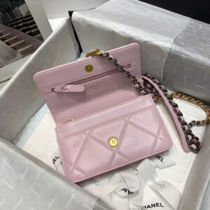 Chanel A86092 WOC 19 Chain Wallet Bag Lambskin Light Pink