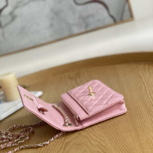 Chanel A88632 WOC 19 Chain Wallet Bag Pink Lambskin Gold