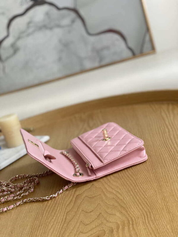 Chanel A88632 WOC 19 Chain Wallet Bag Pink Lambskin Gold