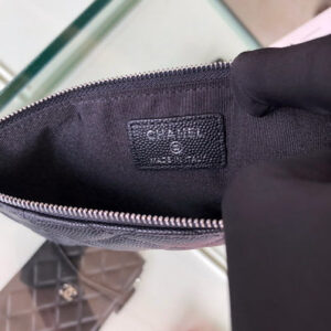 Chanel AP1422 Chanel Black phone card holder Calfskin Black
