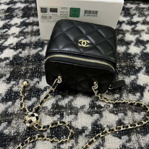 Chanel AP1447 Small Vanity With Chain Calfskin Black