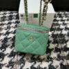 Chanel AP1447 Small Vanity With Chain Calfskin Green
