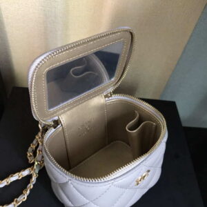 Chanel AP1447 small Vanity with chain lambskin gold Light Purple
