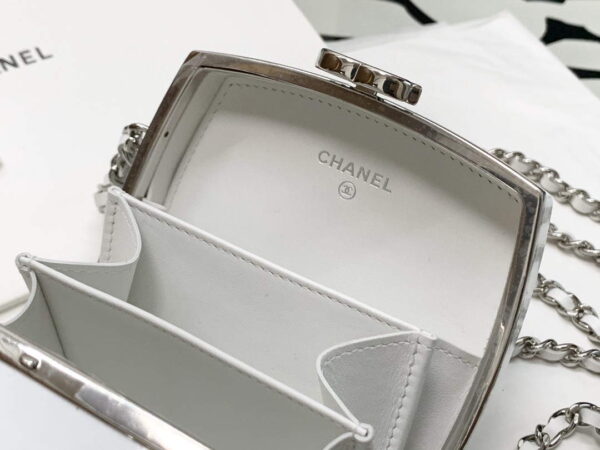 Chanel AP2398 Small Vanity Case Lambskin gold-tone metal White and Silver