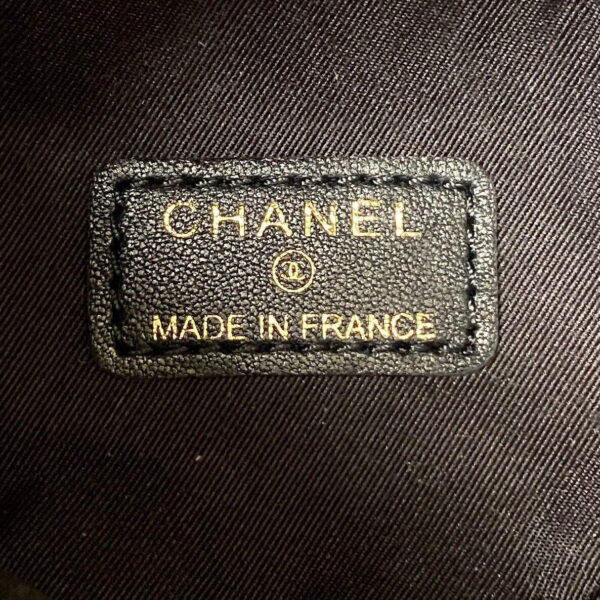 Chanel AP2603 Mini Bucket Bag with Chain Printed Denim Gold Black